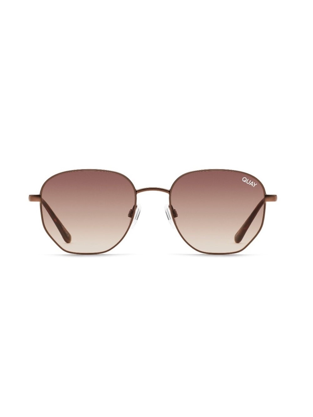 Quay Australia Big Time Round Gradient Sunglasses Bronze Brown NWT